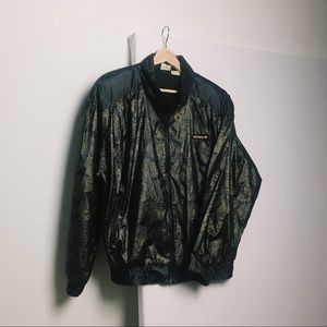 Vintage Windbreaker with Gold Pattern